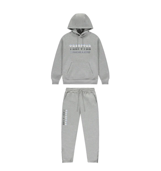 Trapstar Chenille Decoded Hoodie 2.0 Tracksuit Grey/Ice Blue