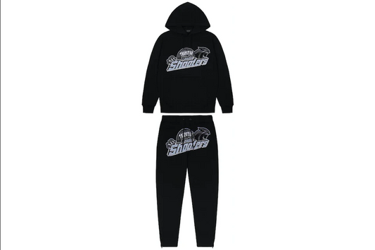 Trapstar Shooters Hoodie Tracksuit Black/Skyblue