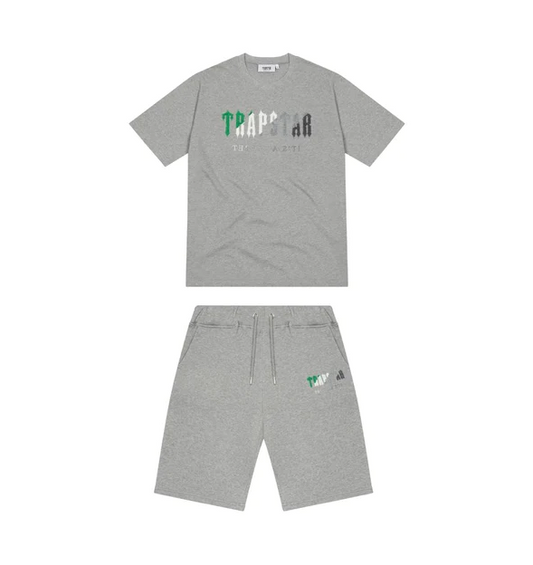 Trapstar Chenille Decoded Short Set Grey/Green