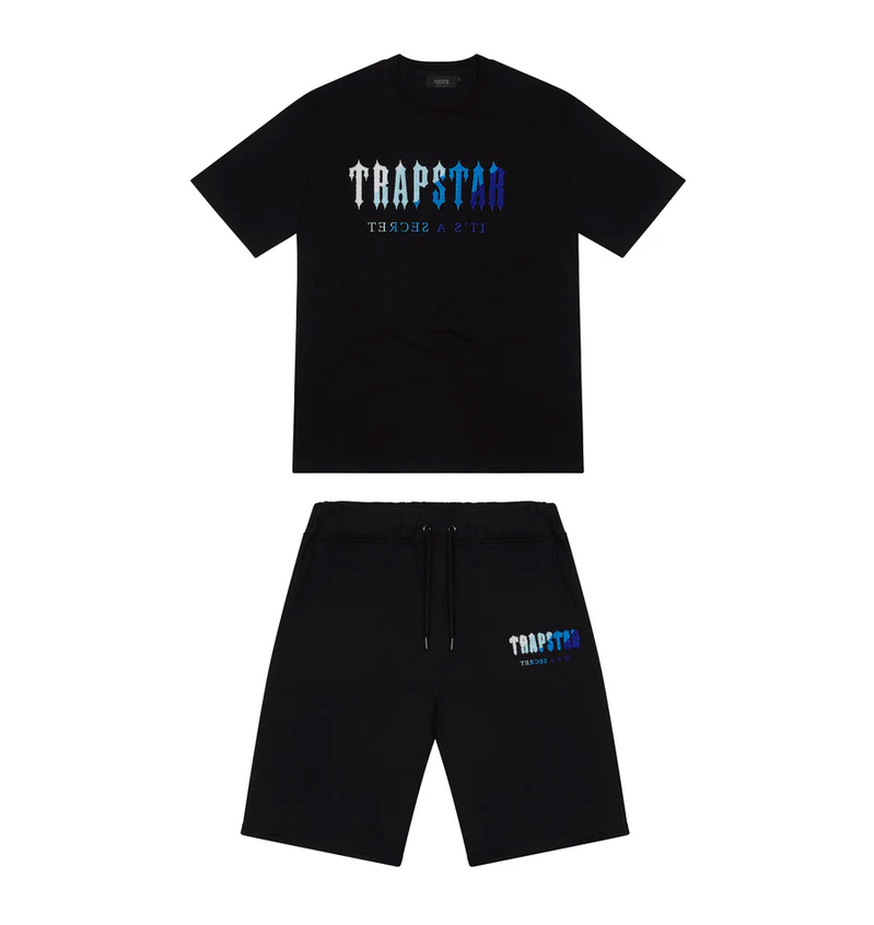 Trapstar Chenille Decoded Short Set Black Ice Flavours 2.0