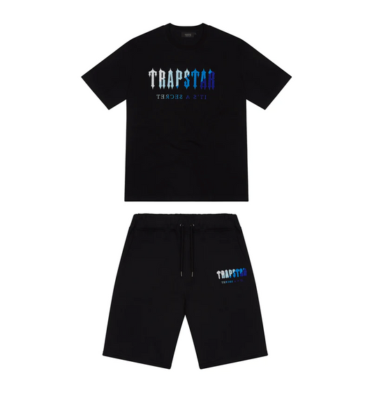 Trapstar Chenille Decoded Short Set Black Ice Flavours 2.0