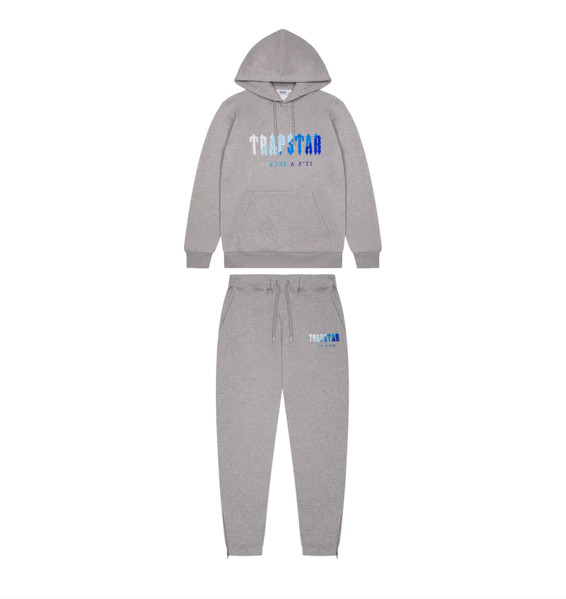 Trapstar Chenille Decoded Hoodie Tracksuit Grey Ice Flavours