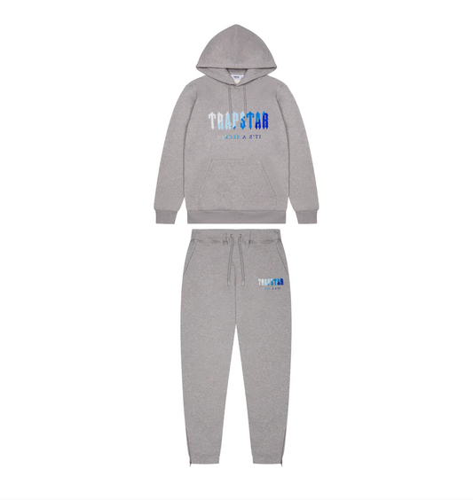 Trapstar Chenille Decoded Hoodie Tracksuit Grey Ice Flavours