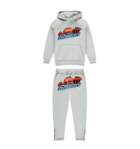 Trapstar Shooters Hoodie Tracksuit Grey/Orange