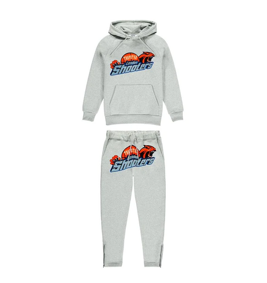 Trapstar Shooters Hoodie Tracksuit Grey/Orange