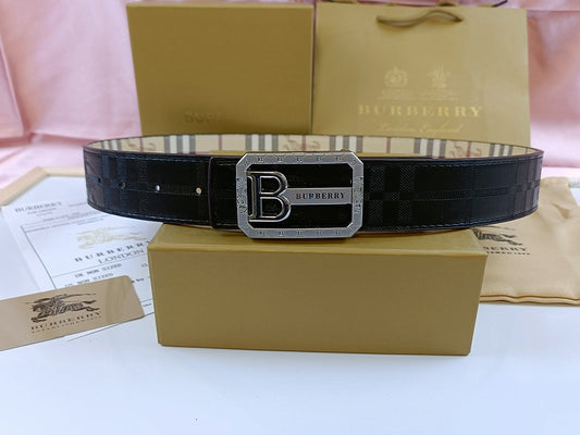 Burberry Plaque Belt Black/Silver