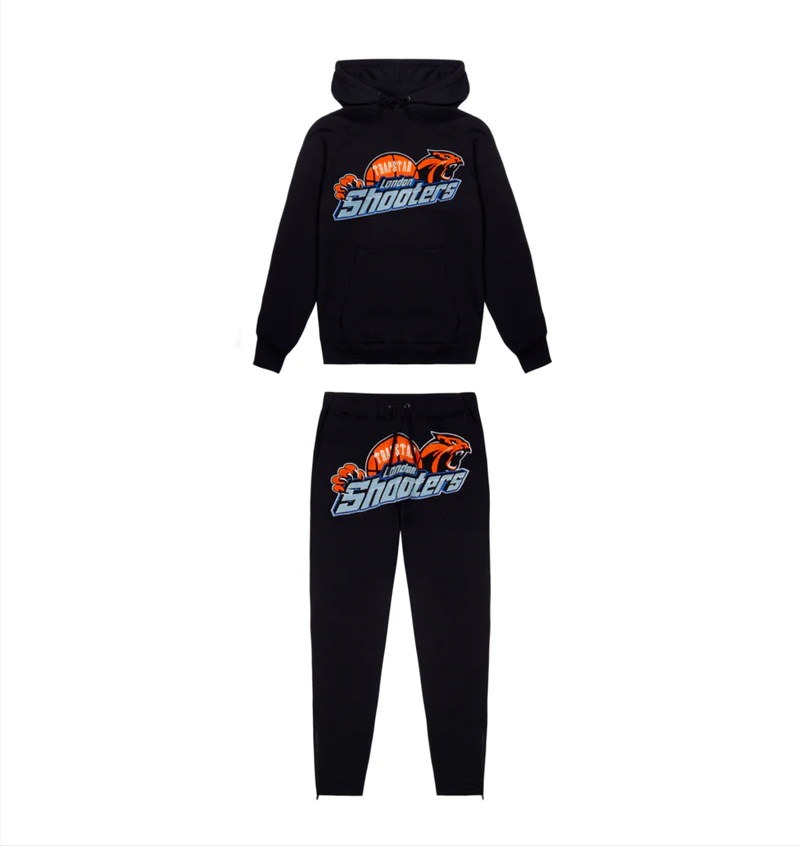 Trapstar Shooters Hoodie Tracksuit Black/Orange