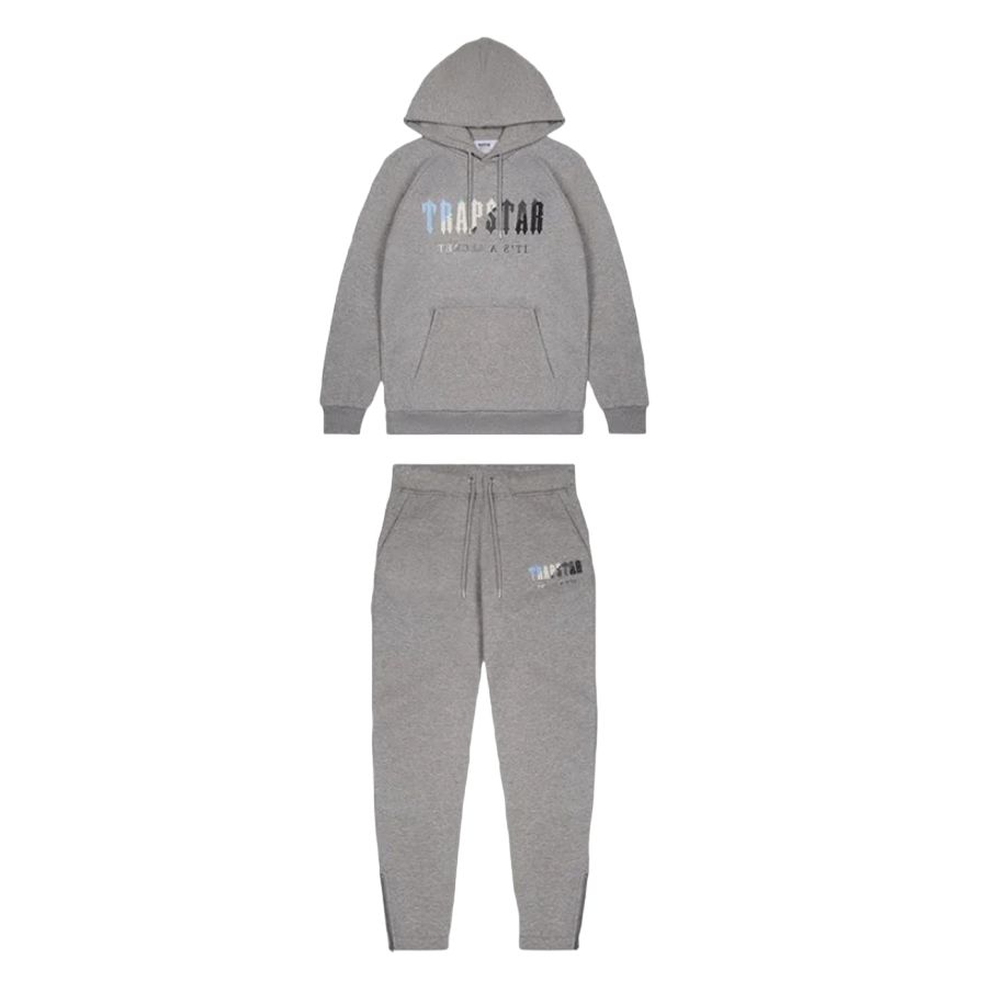 Trapstar Chenille Decoded Hoodie Tracksuit Ice Grey