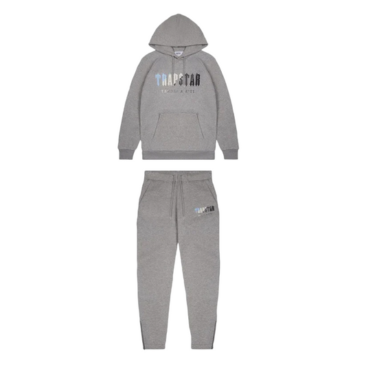 Trapstar Chenille Decoded Hoodie Tracksuit Ice Grey