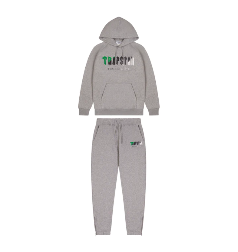 Trapstar Chenille Decoded Hoodie Tracksuit Grey/Green