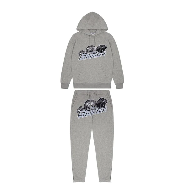 Trapstar Shooters Hoodie Tracksuit Grey/Skyblue