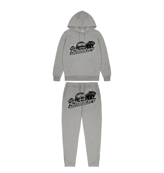 Trapstar Shooters Hoodie Tracksuit Grey Monochrome Edition