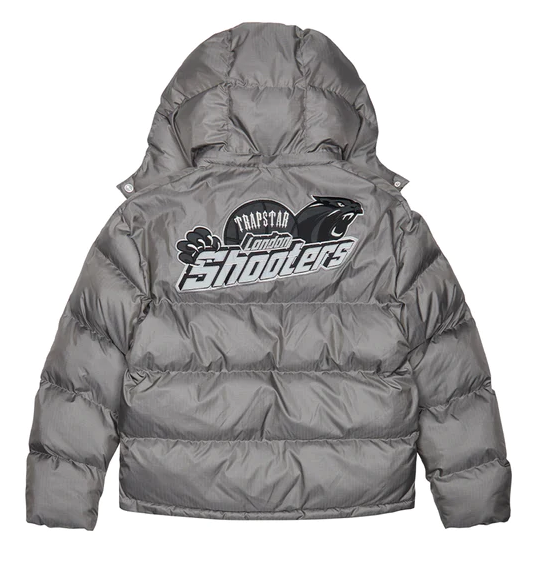 Trapstar Shooters Hooded Puffer Jacket Grey/Reflective