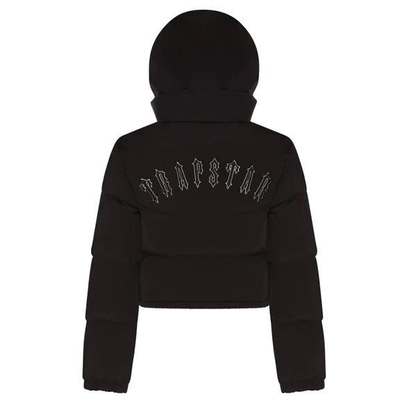 Trapstar Women's Irongate Detachable Hooded Puffer Jacket Black