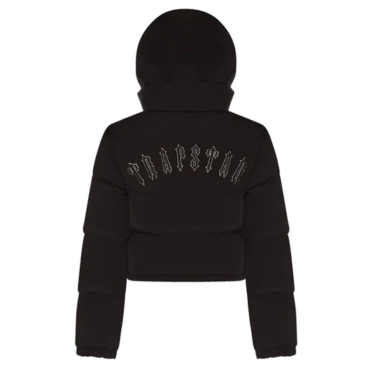 Trapstar Women's Irongate Detachable Hooded Puffer Jacket Black