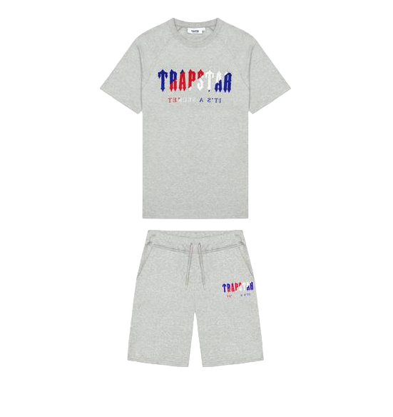Trapstar Chenille Decoded Short Set Grey Revolution