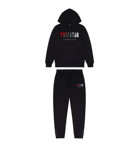 Trapstar Chenille Decoded Hoodie Tracksuit Black/Red
