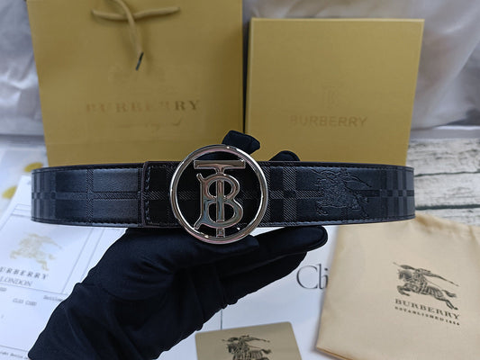 Burberry Circle Belt - (BLACK/SILVER)
