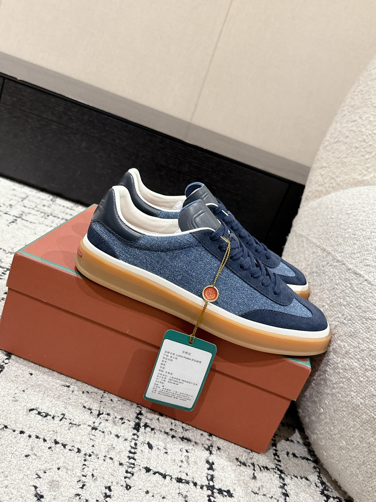 Loro Piana Tennis Walk Denim Blue White