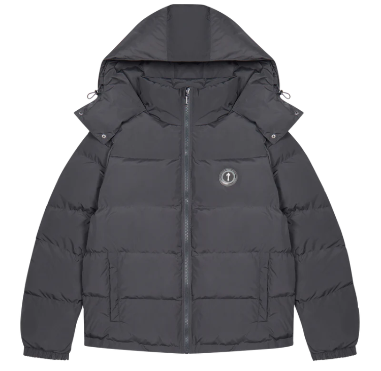 Trapstar Irongate Detachable Hooded Puffer Jacket Stone Grey