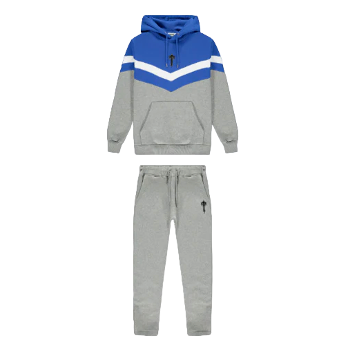 Trapstar V Stripe Tracksuit Black/Blue/Grey