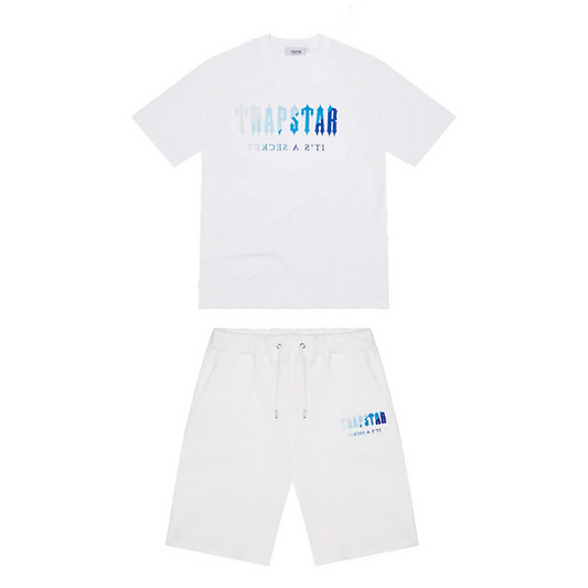 Trapstar Chenille Decoded Short Set White Ice Flavours 2.0