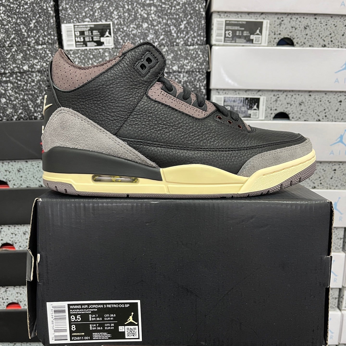 Jordan 3 Retro x A Ma Maniere W.Y.W.S. Black Flat Pewter