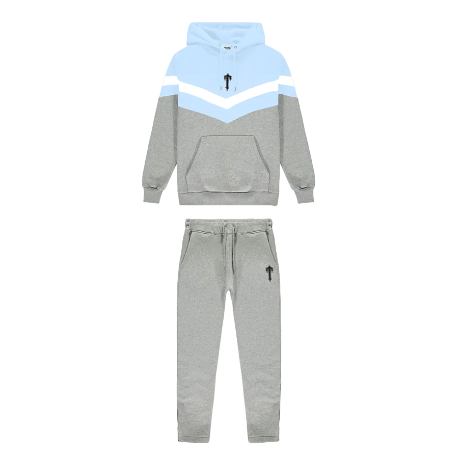 Trapstar V Stripe Tracksuit Cashmere Blue/White/Marl Grey
