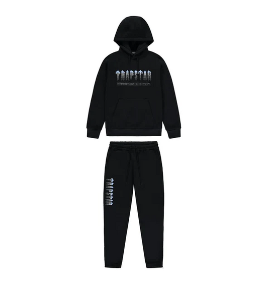 Trapstar Chenille Decoded 2.0 Hoodie Tracksuit Black/Ice Blue