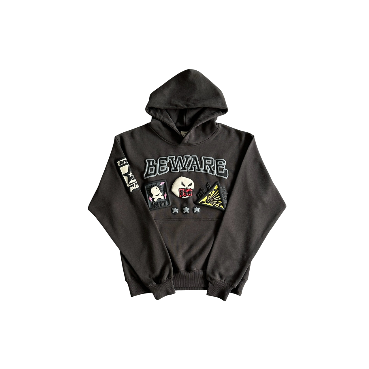 Broken Planet Beware Hoodie Soot Black