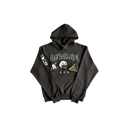 Broken Planet Beware Hoodie Soot Black