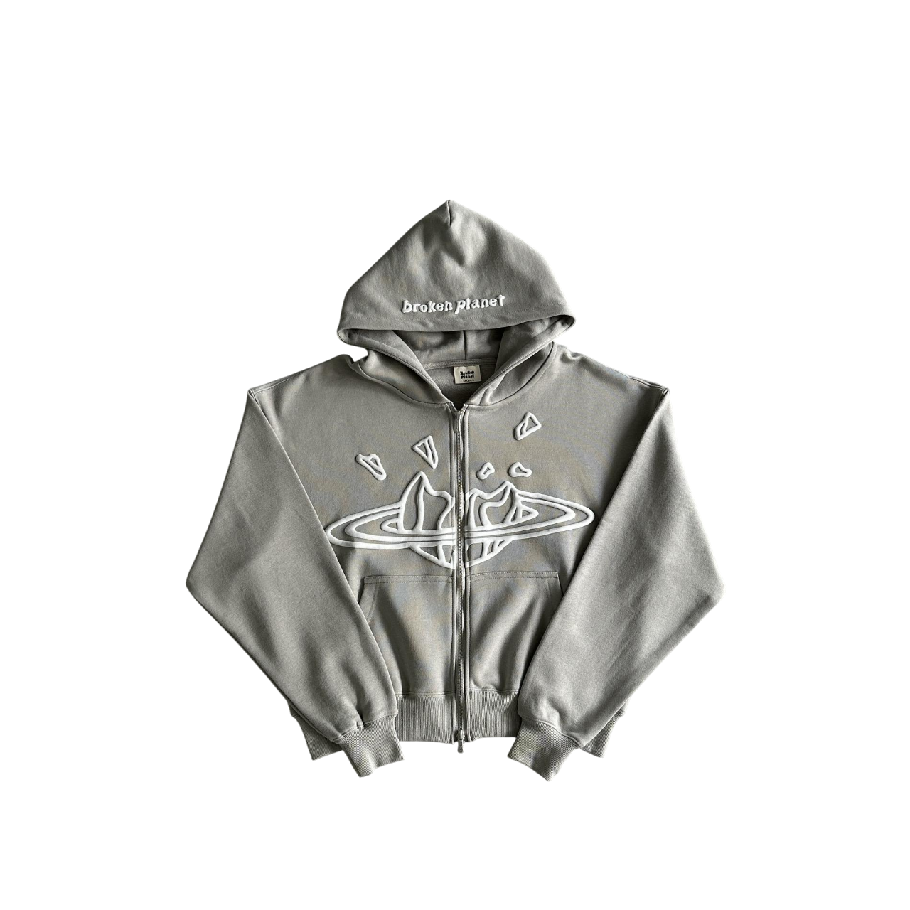 Broken Planet Classic Zip Hoodie Stone Grey