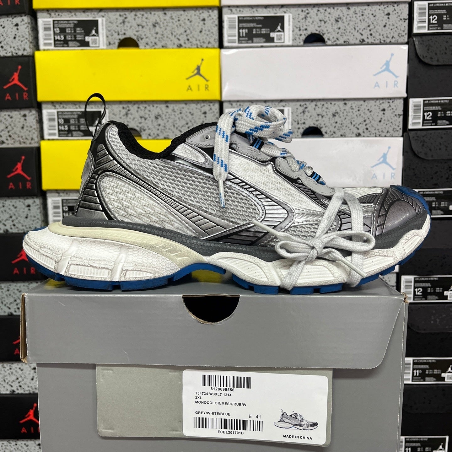 Balenciaga 3XL Metallic Silver Blue