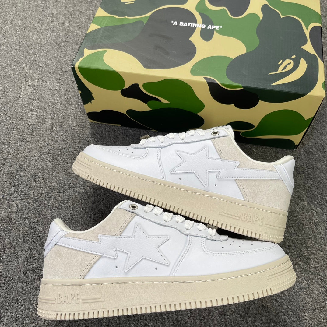 A Bathing Ape Bapesta Cream/White
