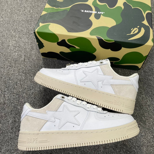 A Bathing Ape Bapesta Cream/White