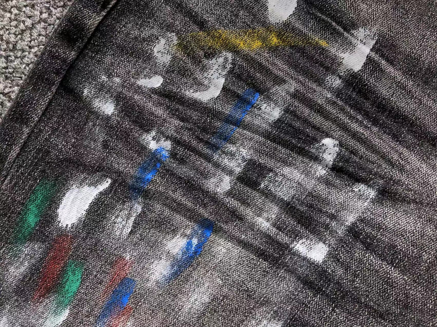 AMIRI Multi Paint Splatter Jeans Light Black