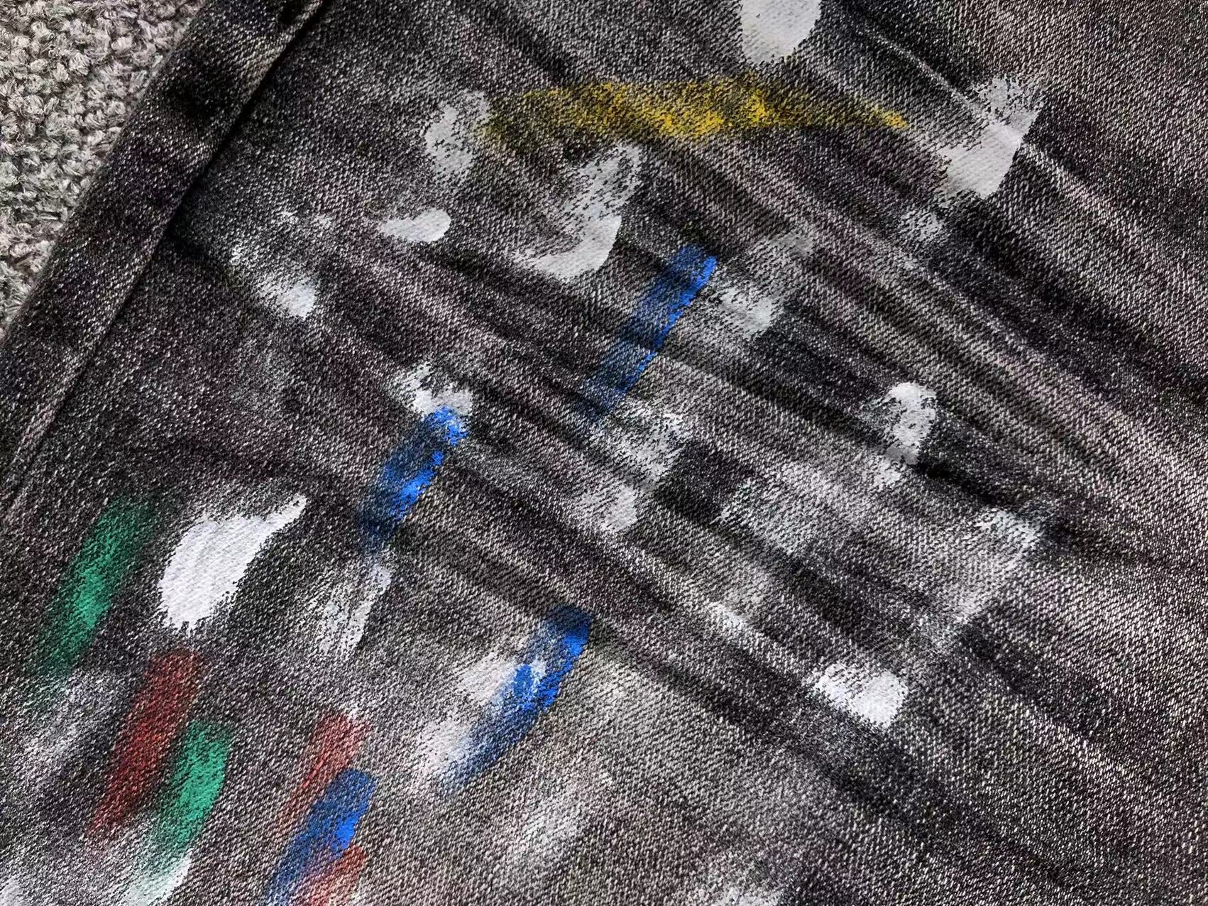AMIRI Multi Paint Splatter Jeans Light Black