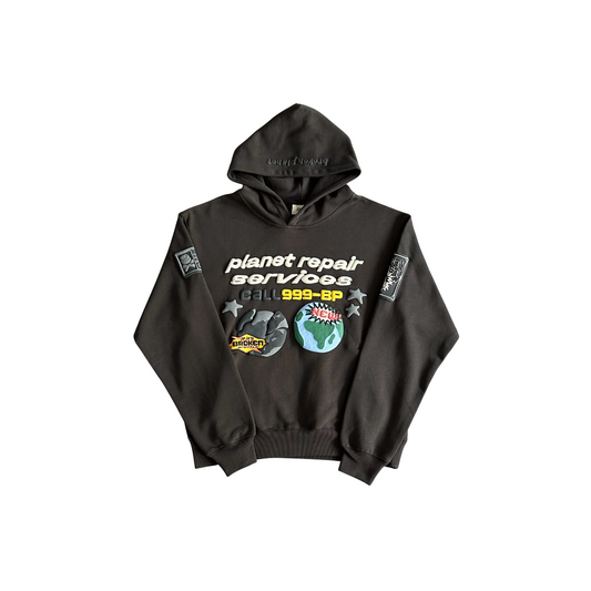 Broken Planet Planet Repair Services Hoodie Black