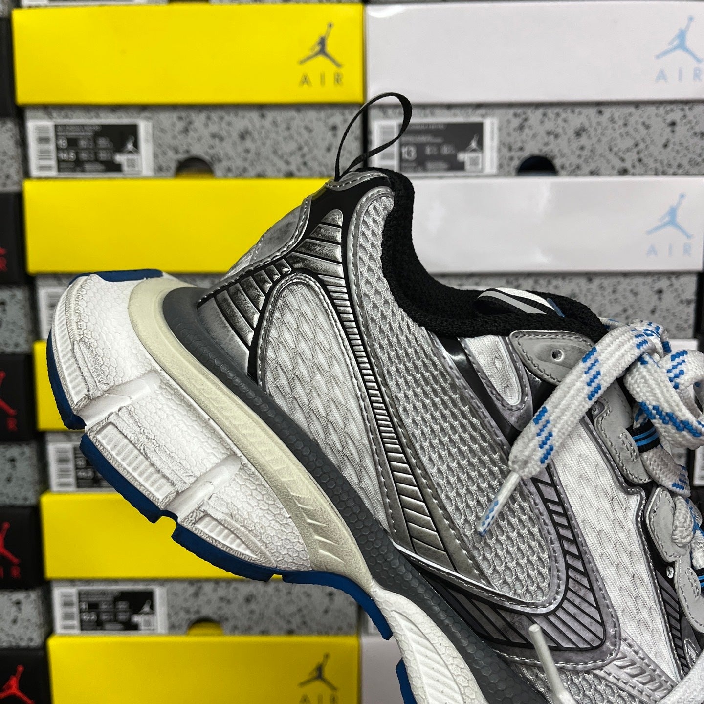 Balenciaga 3XL Metallic Silver Blue