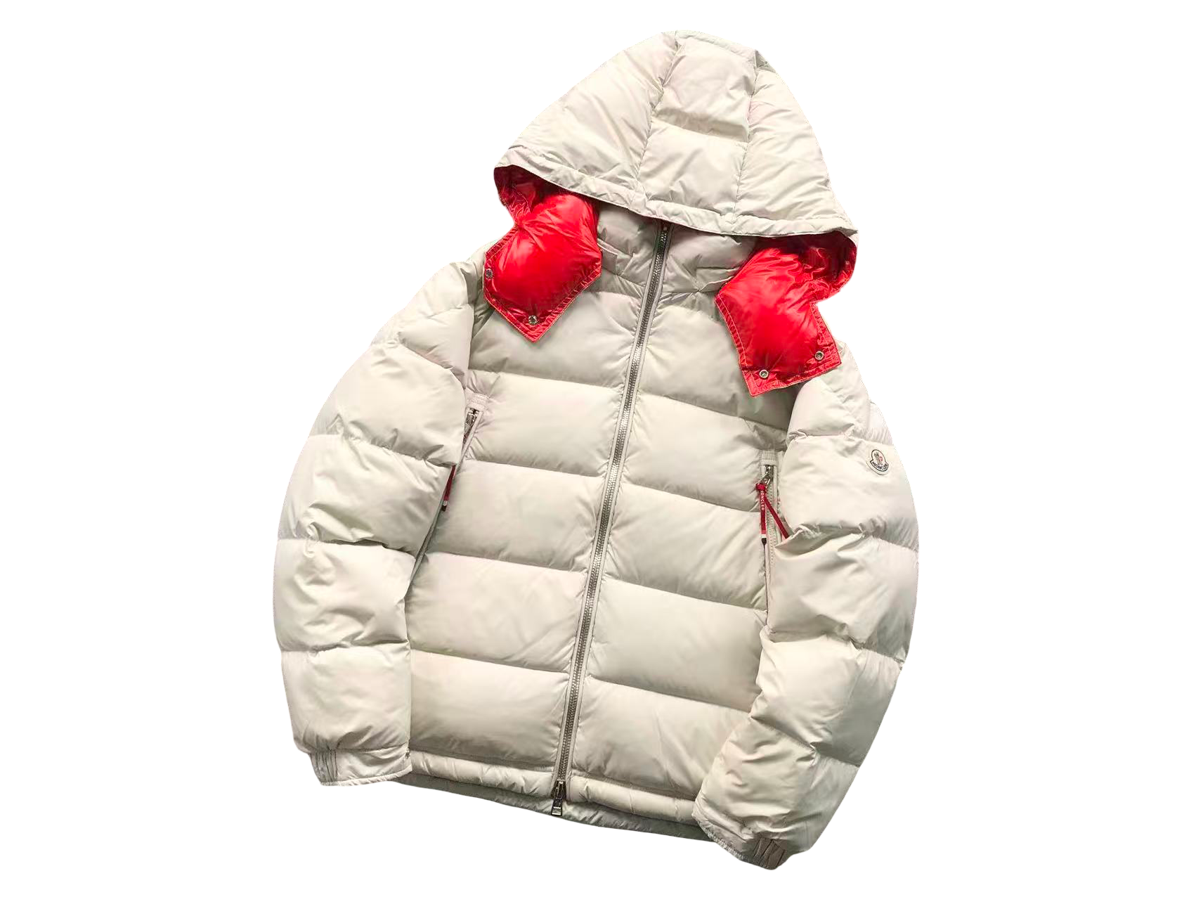 Moncler Poirier Down Jacket White/Red