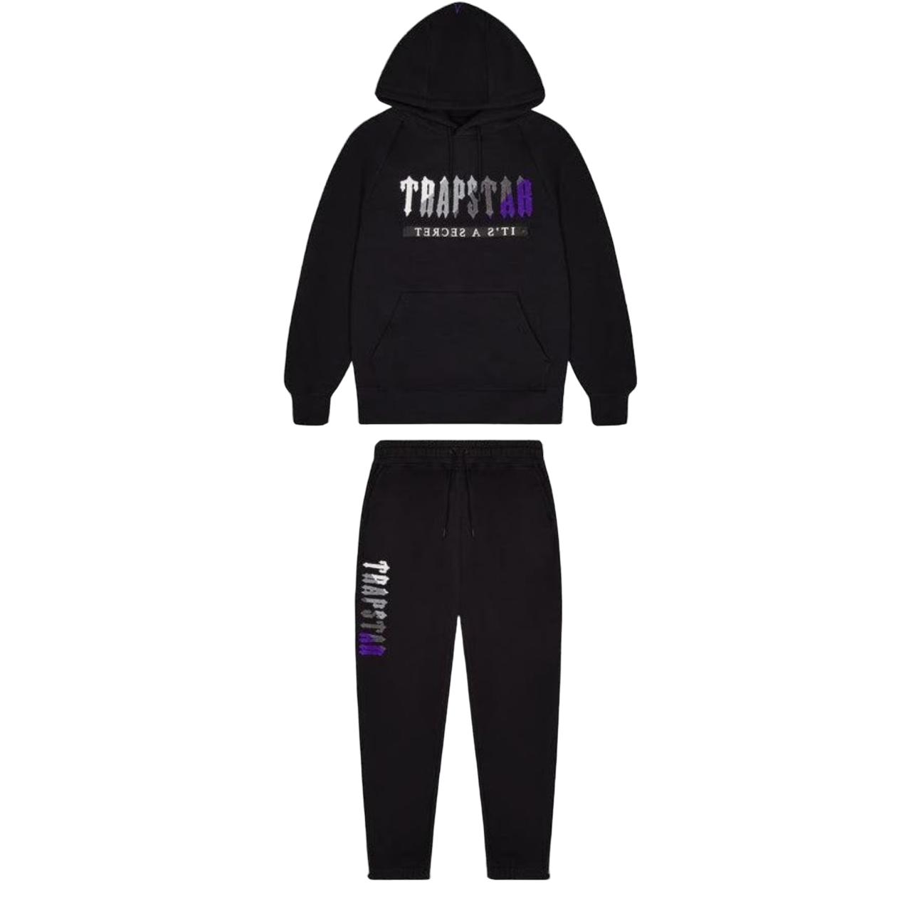 Trapstar Chenille Decoded Hoodie 2.0 Tracksuit Black/Purple
