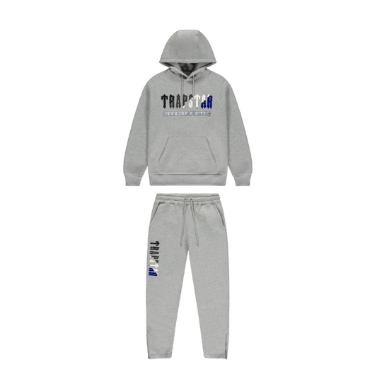 Trapstar Chenille Decoded Hoodie 2.0 Tracksuit Grey/Blue