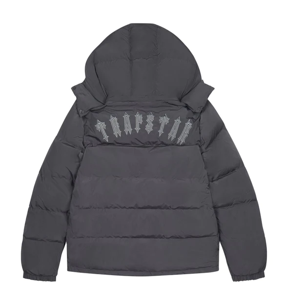 Trapstar Irongate Detachable Hooded Puffer Jacket Stone Grey