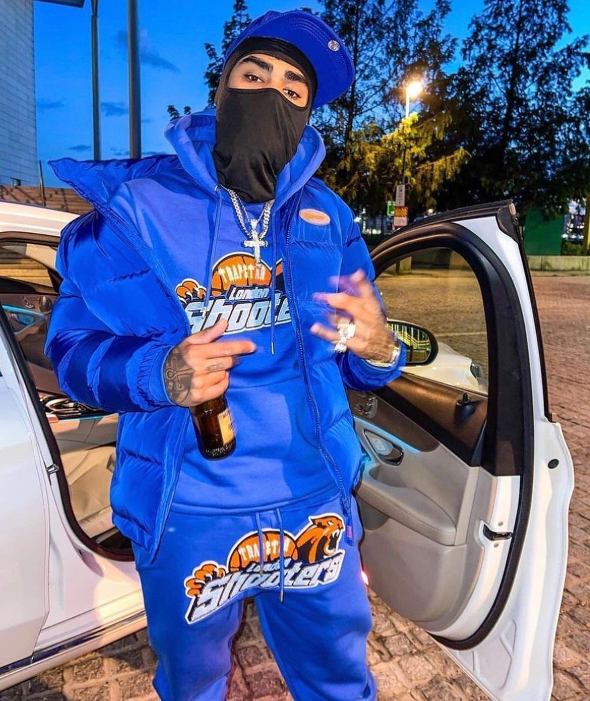 Trapstar Shooters Hoodie Tracksuit Blue/Orange
