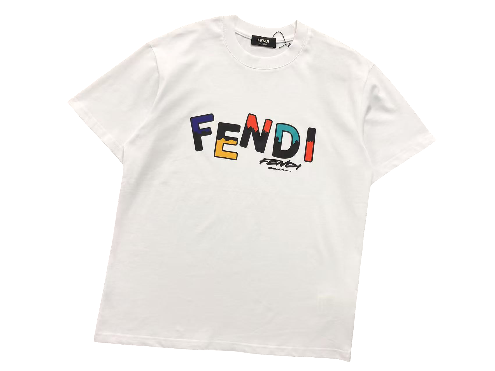 Fendi Multi Color Tee White