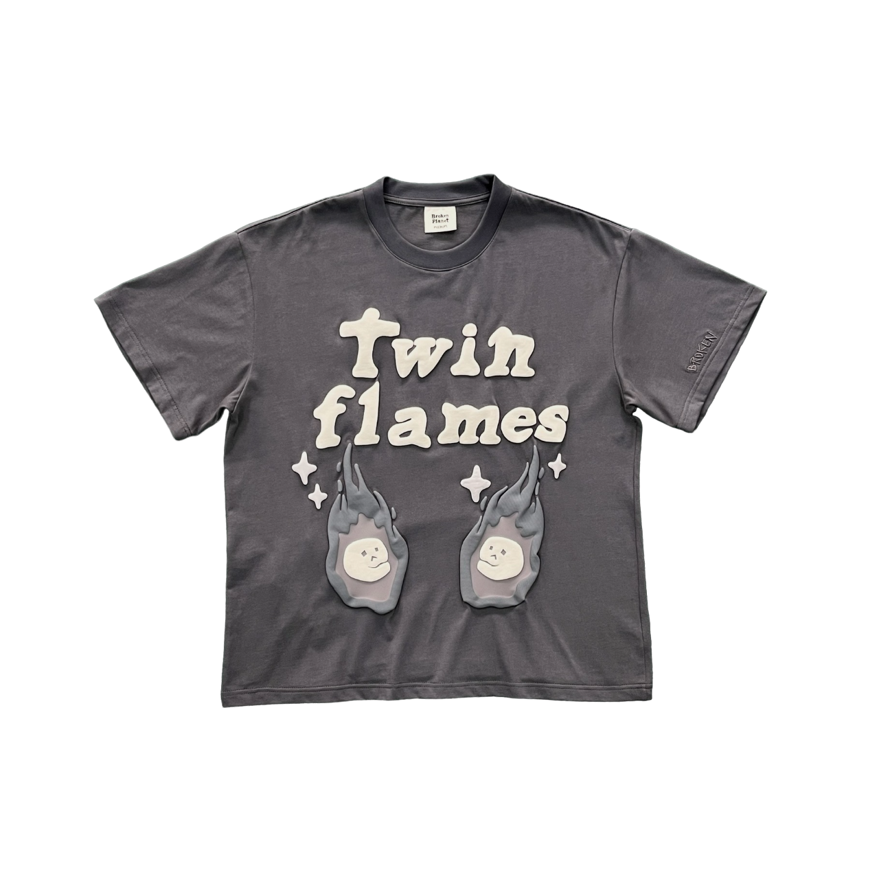 Broken Planet Twin Flames Tee Grey