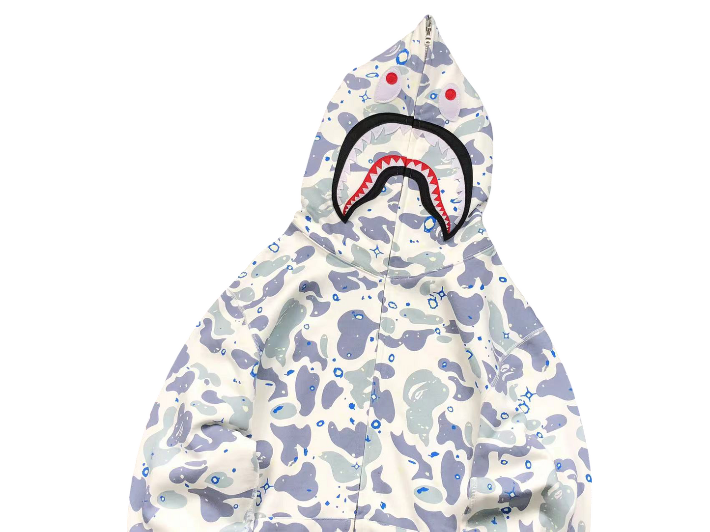 BAPE Space Camo Shark Full Zip Hoodie White Multi