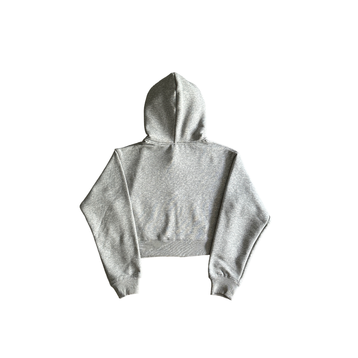 Broken Planet Basic Cropped Zip Hoodie Grey