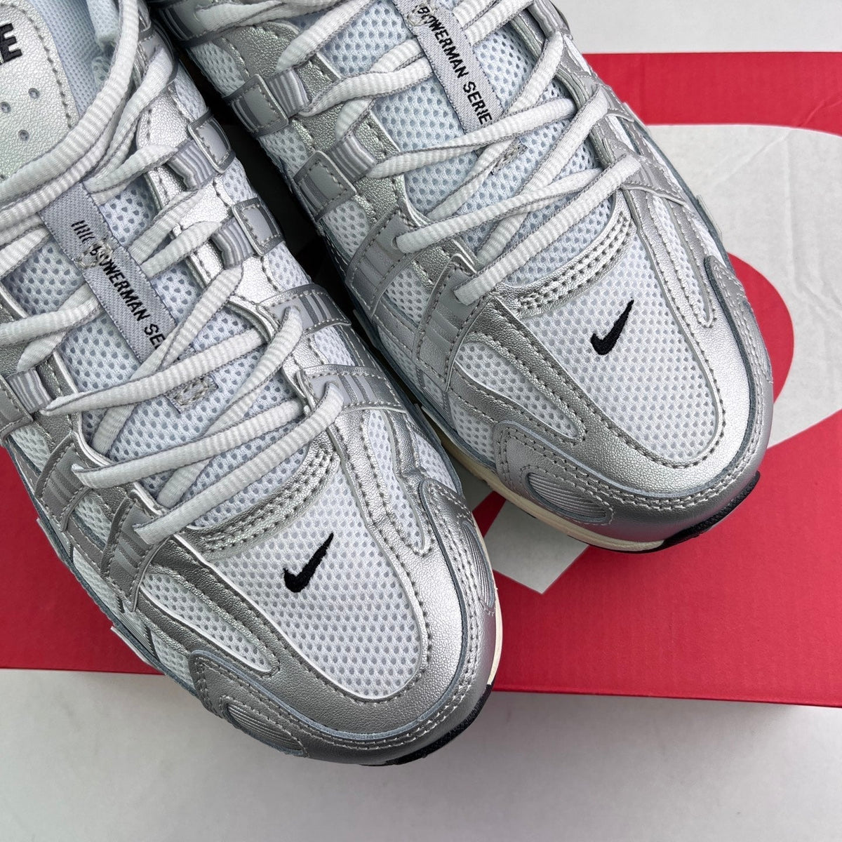 Nike P-6000 White Black Metallic Silver