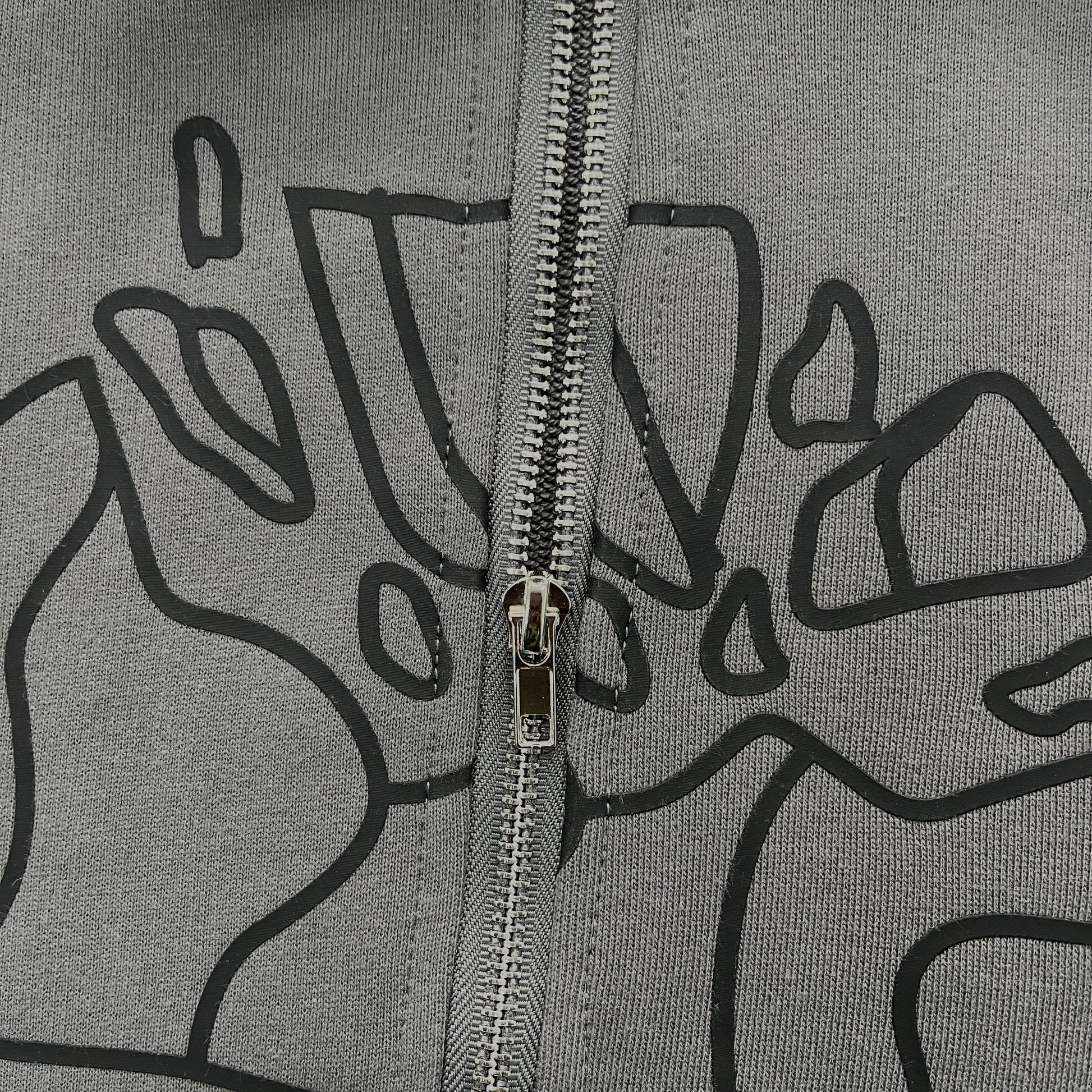 Broken Planet Going To Outer Space Zip Hoodie Grey